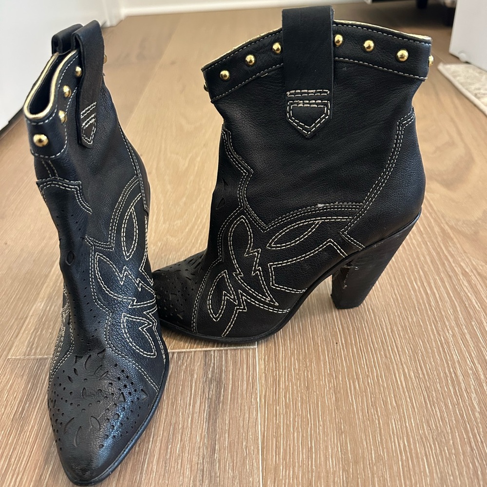 Black Western Ankle Boots